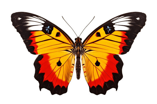 Painted Jezebel Butterfly Isolated on Transparent Background. Generative AI.