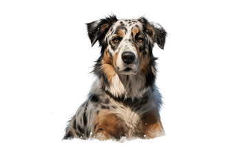 Dog in winter season Isolated on Transparent Background. Generative AI.