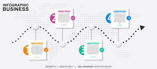 Creative concept for infographic element vector 4 options, steps, list, process. Abstract elements of graph, diagram with steps, options, parts or processes, timeline infographics, workflow or chart.
