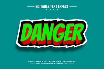 Danger 3D editable text effect template