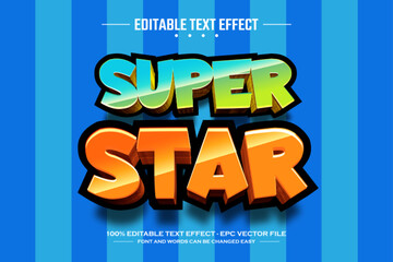 Super star 3D editable text effect template