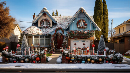 Festive Christmas Decorations Illuminating the Brea Neighborhood