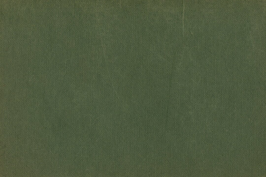 Natural dark olive green calico cotton fabric swatch, pale rustic fiber pastel texture pattern, old aged scratched horizontal rough vintage book cover textile background, large detailed macro closeup