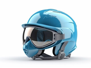 Ski or motorcycle helmet on an isolated background. Generative AI