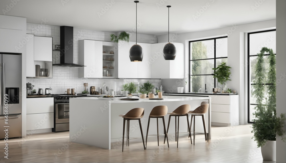 Aufkleber smart refrigerator, coffee maker, oven in smart home with various connected devices and appliances -