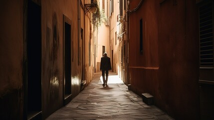 narrow street in the town