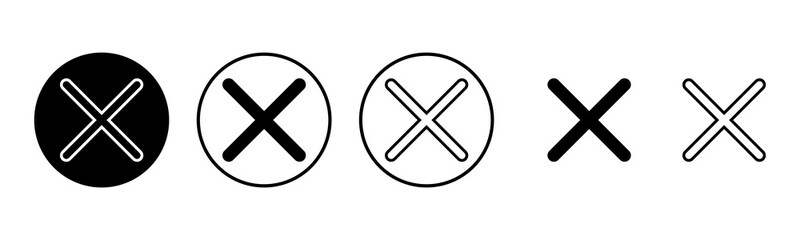 Close icon set illustration. Delete sign and symbol. cross sign