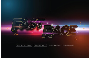 Vector Fast Race text style effect editable