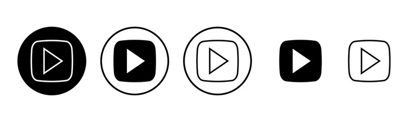 Play Icon set illustration. Play button sign and symbol