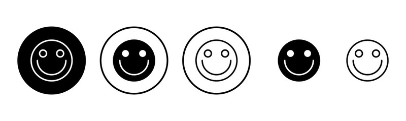 smile icon set illustration. smile emoticon icon. feedback sign and symbol