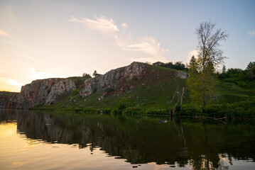 Obraz premium beautiful rocks near the river.chusovaya river