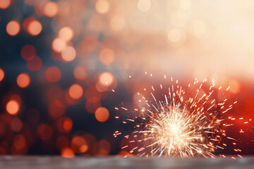 Sparkling Celebration: A Vibrant Abstract Holiday Background with Copy Space and Fireworks