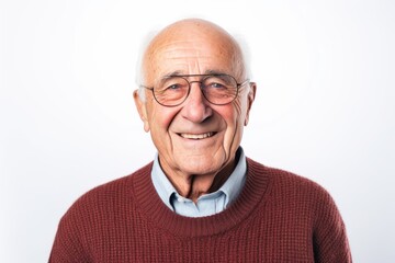 Obraz premium Medium shot portrait photography of a French man in his 80s against a white background