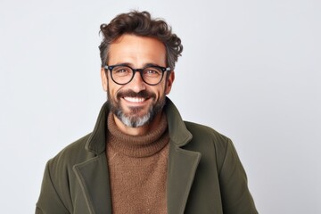 Fototapeta premium Medium shot portrait photography of a Italian man in his 30s against a white background