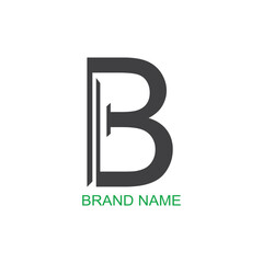 B letter Logo. CMYK color mode. Editable color. free font used, Easy to download.