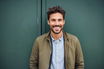Fototapeta premium Portrait photography of a Italian man in his 30s against an abstract background