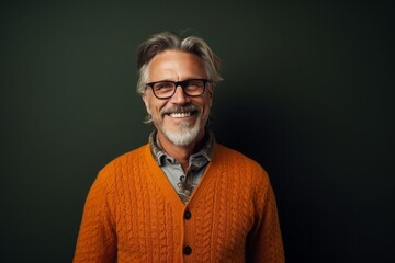 Obraz premium Medium shot portrait photography of a Swedish man in his 50s against an abstract background