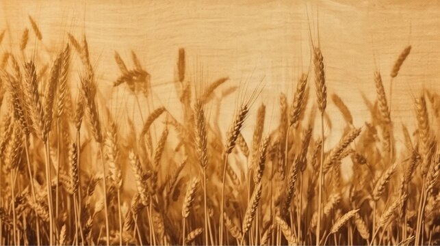 Ears of wheat. Created with Generative AI technology.