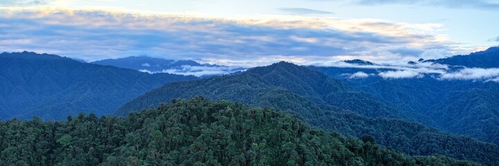 Mountains in the Andes-Amazon region of South America in Ecuador