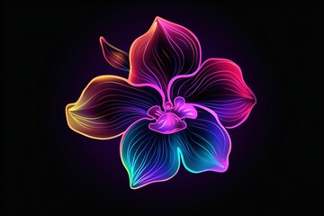 Neon glowing flower