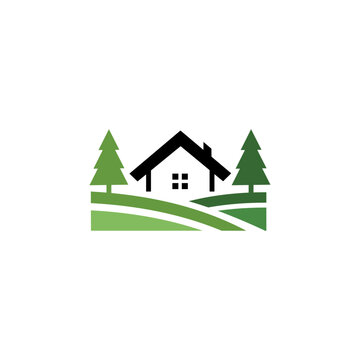 home and nature logo vector