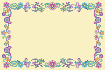 サイケデリックなフラワーフレーム