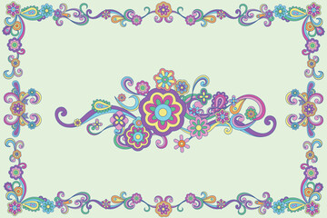 サイケデリックなフラワーフレーム