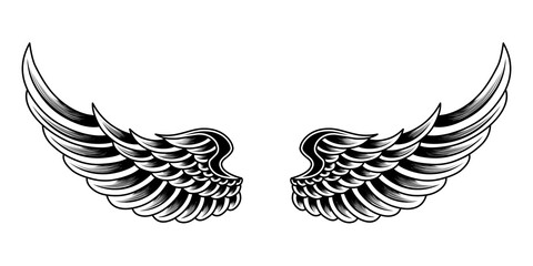 Vector angel wings tattoo design