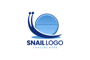 Flat modern simple logo snail medicine logo template icon symbol vector design illustration