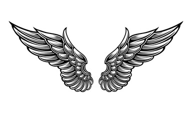 Vector angel wings tattoo design