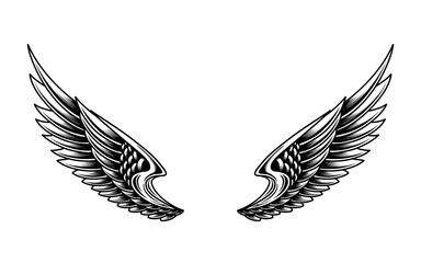Vector angel wings tattoo design