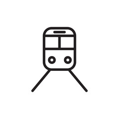 Fototapeta premium Train, subway line icon, outline vector sign, linear flat illustration on white background..eps