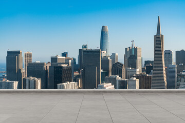 Skyscrapers Cityscape Downtown, San Francisco Skyline Buildings. Beautiful Real Estate. Day time....