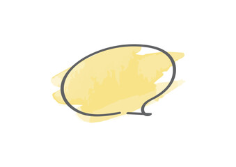 シンプルでおしゃれな手描き水彩風手描き吹き出しのイラスト