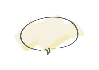 シンプルでおしゃれな手描き水彩風手描き吹き出しのイラスト
