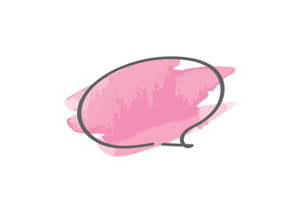 シンプルでおしゃれな手描き水彩風手描き吹き出しのイラスト