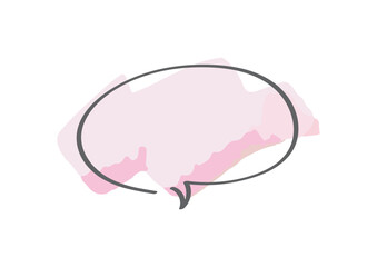 シンプルでおしゃれな手描き水彩風手描き吹き出しのイラスト