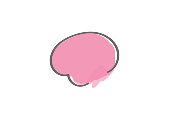 シンプルでおしゃれな手描き水彩風手描き吹き出しのイラスト