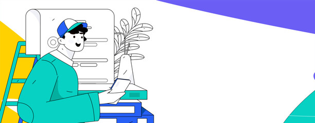 Business People Flat Vector Concept Operation Hand Drawn Illustration
