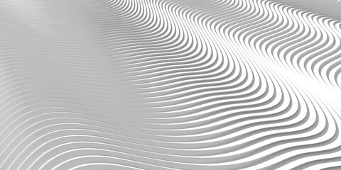 White abstract background with waves band surface