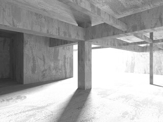 Abstract interior design concrete room. Architectural background