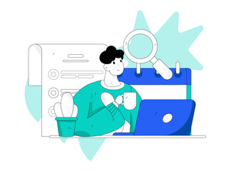 Business People Flat Vector Concept Operation Hand Drawn Illustration
