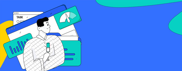 Business People Flat Vector Concept Operation Hand Drawn Illustration
