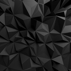 Fototapeta premium Dark triangle poligon background. Geometric shapes. Lines, triangles