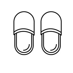 House slippers line icon. linear, Indoor footwear outline vector icon. flat illustration on white background..eps