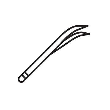 recommend clip art: Dental tweezers line icon. Medical tweezers outline vector icon. Symbol, flat illustration on white background..eps