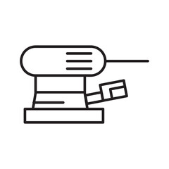 Orbital sander line icon.Woodworking tool sanding machine flat illustration on white background..eps