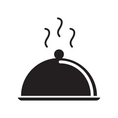  Plate Cover icon, Restaurant cloche symbol, flat illustration on white background..eps