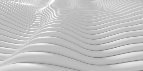 White abstract background with waves.  Stripe lines pattern