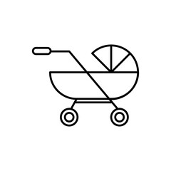Fototapeta na wymiar Baby carriage, pram line icon. Stroller outline vector icon. Symbol, flat illustration on white background..eps